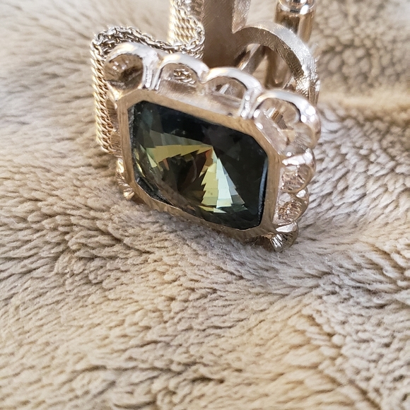 Designer cufflinks by DANTE gold mesh and emerald gem - Picture 11 of 12